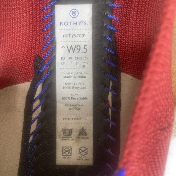 Rothys The Point Chili Red Womens Red Size 9.5 Slip On Ballet Flats Shoes - Picture 9 of 10